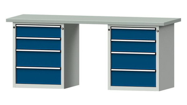 ANKE werkbanken combinatie werkbank, model 840 V, 2000 x 700 x 840 mm, RAL 7035/5010, ZBP 40 mm, 415.108