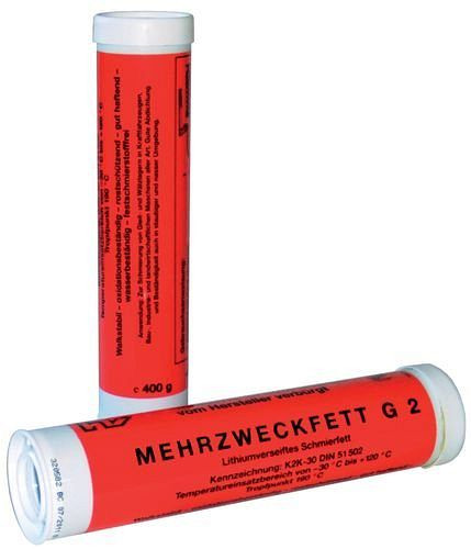DENIOS vetpatroon (DIN 1284), 400 g multifunctioneel vet G2, voor hand- en accupistolen, VE: 12 stuks, 207-989