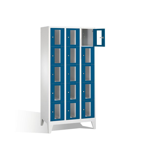 C+P lockerkast Classic, H1850xB900xD500mm, kleur: lichtgrijs / gentiaanblauw, 8010A305 S10002
