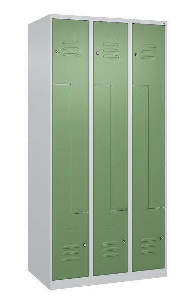 C+P Z-Spind Classic PLUS, 6 Abteile, 1850x900x500mm, 7035/6011, Zylinderschlösser, 080003-306 S10001