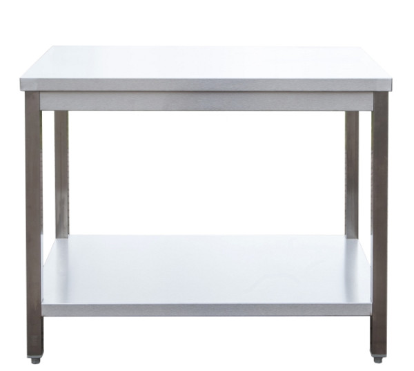 A&S Gastro roestvrijstalen werktafel gelast, diepte 600 mm, met onderblad, AISI 304, 1500 x 600 x 850 mm, ARTG156