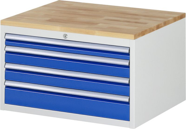 RAU ladekast serie 7000, B770 x D650 x H465mm, laden: 1xH60, 2xH90, 1xH120 mm, massief beukenhouten blad, dikte 25mm, 03-XL2.7A-B.11