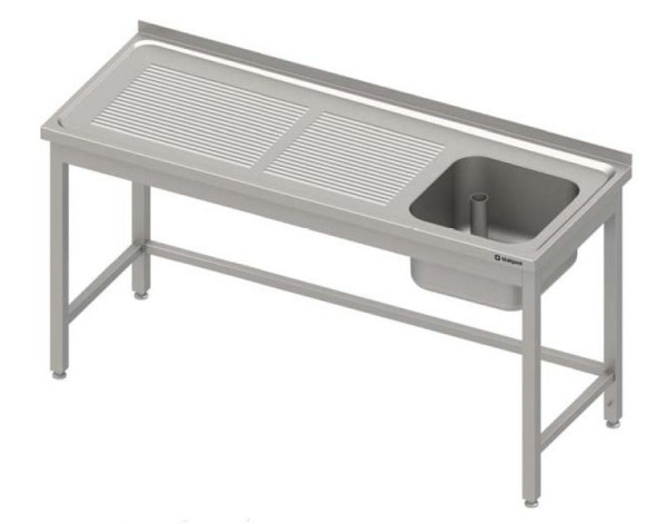 Stalgast spoelunit zonder voet 1400x600x850 mm, met één bak links, met opstaande rand, gelast, VST14620LA