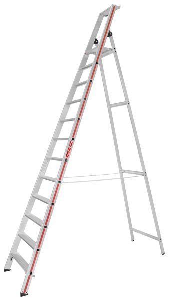 HYMER trap met platform, eenzijdig toegankelijk, 12 treden, lengte 3,70 m, stahoogte: 2,78 m, 802612