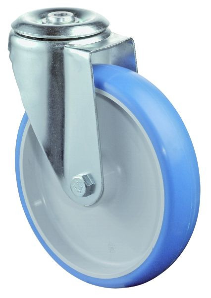 BS rollen transportrol, breedte 45 mm, Ø200 mm, tot 250 kg, loopvlak polyurethaan blauw, wiellichaam kunststof, rollager, L101.B36.200