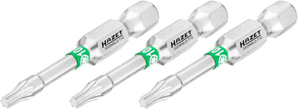 Hazet bit, massieve zeskant 6,3 (1/4 inch), binnen TORX® profiel, T10, aantal gereedschappen: 3, lange versie, sleutelmaat: T10, 2223NSLG-T10/3