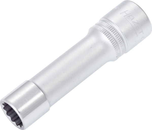 Hazet dop, bi-hex, hol vierkant 12,5 mm (1/2 inch), 13 mm, lang type met karteling, 900TZ-13