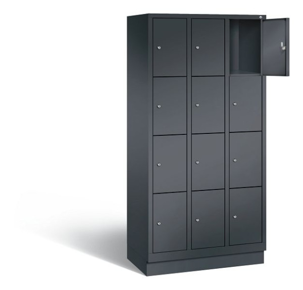 C+P lockerkast Evolo, H1800xB900xD500mm, kleur: zwart-grijs, 48020-304 S10105