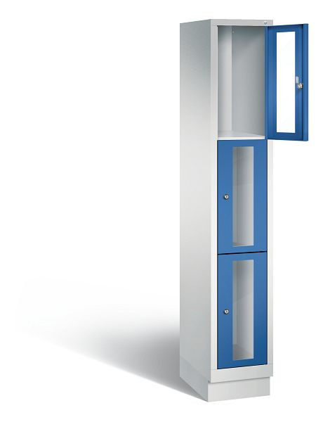 C+P lockerkast Classic, H1800xB320xD500mm, kleur: lichtgrijs / gentiaanblauw, 8020A103 S10002