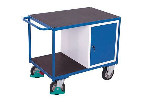 DENIOS classic-line werkplaatswagen voor zwaar gebruik met 2 laadvlakken en vleugeldeur, breedte 1190 mm, 271547
