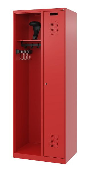 C+P brandweerkast Evolo, model KOMBI, 2 compartimenten, H1850B700T500 mm, vuurrood, helmhouder, 0494015-15 S10005
