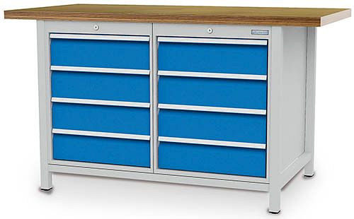 Bedrunka + Hirth box werkbank serie 1500 R18-24, 8x150 mm, lade volledig uittrekbaar 100%, 1500 x 750 x 859 mm, 03.14.08V