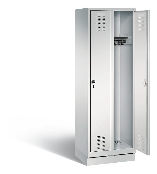 C+P garderobe Evolo, H1800xB610xD500mm, kleur: lichtgrijs, 48020-20 S10003