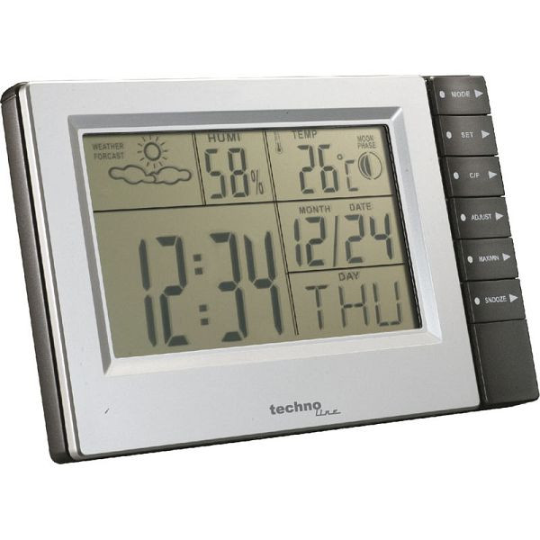 Technoline weerstation, quartz uurwerk, afmetingen: 195 x 128 x 30 mm, WS 9121
