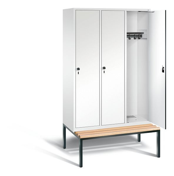 C+P Evolo kleerkast, H2090xB1200xD815mm, kleur: verkeerswit / decor wit, 48050-32 S10467