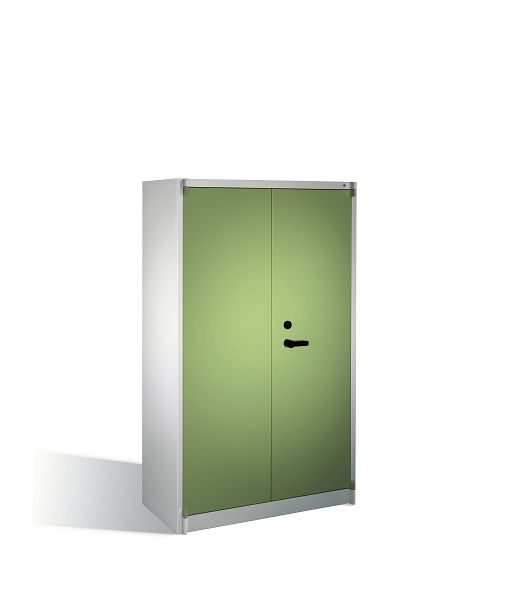 C+P brandwerende kast Certos, H1950xB1200xD500mm, kleur: lichtgrijs / reseda groen, handgreep, 5 FH, 1180-00 S10295