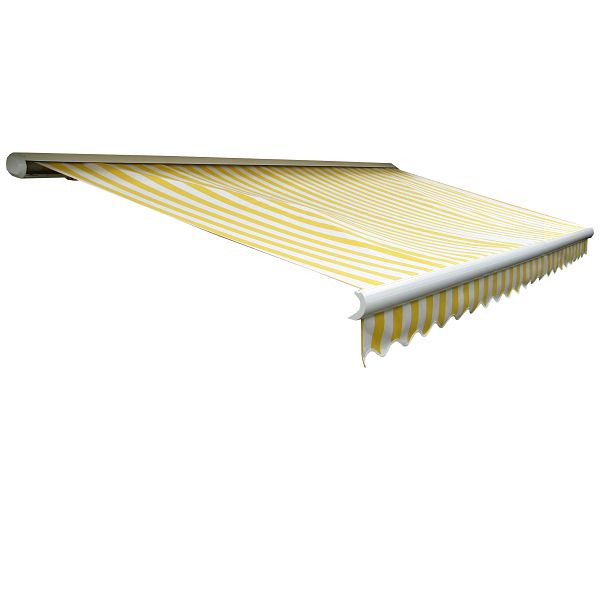 Mendler elektrische cassetteluifel T124, volledige cassette volant 5x3m, acryl geel/wit, 34288+34295+35606+34307