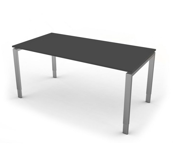Kerkmann bureau met 4-pootsframe, vorm 5, B 1600 x D 800 x H 680-820 mm, antraciet, 11416113