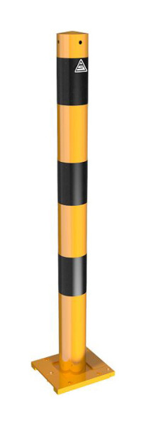 Schake afzetpaal stalen buis Ø 76 x 2,6 mm afneembaar, afneembaar geel/zwart, zonder oog, 476APBG