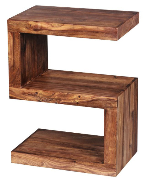 Wohnling bijzettafel MUMBAI massief hout Sheesham S Cube 60cm hoog design bruin landhuisstijl, WL1.302
