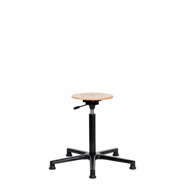 SOFAME werkkruk NATUR met glijders, zithoogte 38-52 cm, aluminium onderstel, W050010002