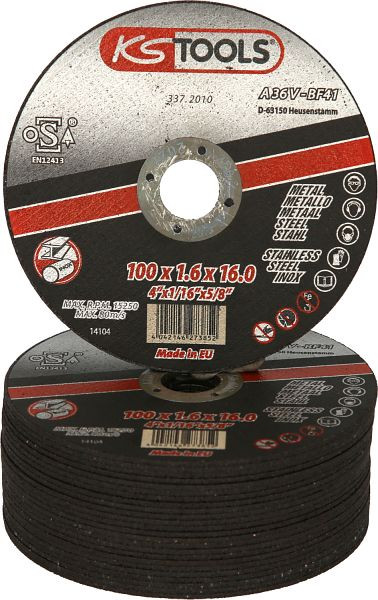 KS Tools krachtige dunne doorslijpschijf, diameter 100 mm, 1,6 mm, verpakking van 25, 337.2010