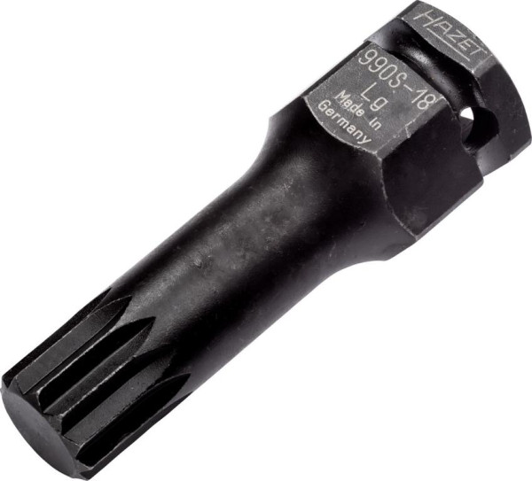Hazet Impact Machine Schroevendraaier Dop, Hol Vierkant 12,5 mm, Lang, Bladlengte: 41,1 mm, 990S-18LG