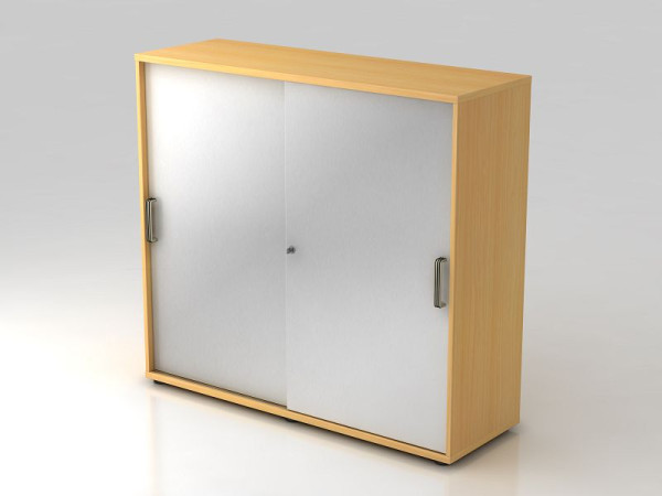Hammerbacher schuifdeurkast 3OH 120cm strookgreep beuken/zilver, 120x40x110 cm (BxDxH), V1753S/6/S/SG