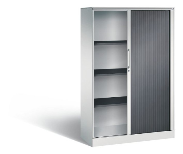 C+P rolluikkast Asisto, H1639xB1000xD435mm, kleur: lichtgrijs/zwartgrijs, beugelgreep, 4 niveaus, 143012-000 S10063
