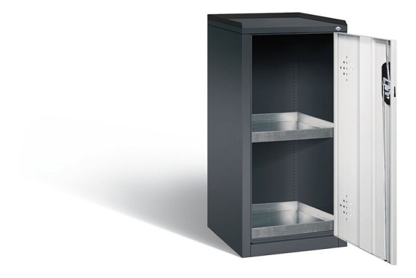 C+P klimaatkast Acurado, H1000xB502xD500mm, kleur: zwartgrijs/lichtgrijs, verzonken handgreep, 8721-315 S10163