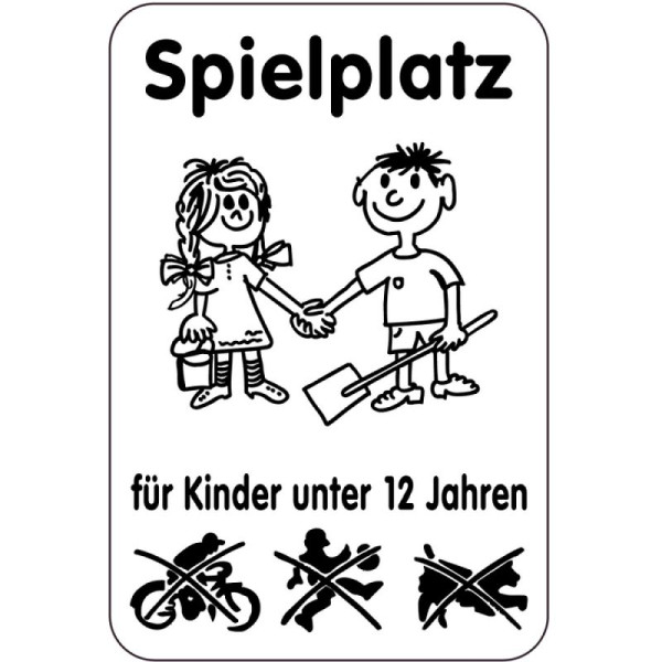 Stone HGS speciaal bord, speeltuin voor kinderen onder de 12 jaar, 400 x 600 mm, tekst: zwart, 15064