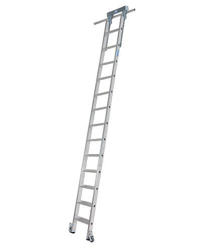 Krause trapladder, aluminium, verrijdbaar, met railsysteem, 13 treden, 257508