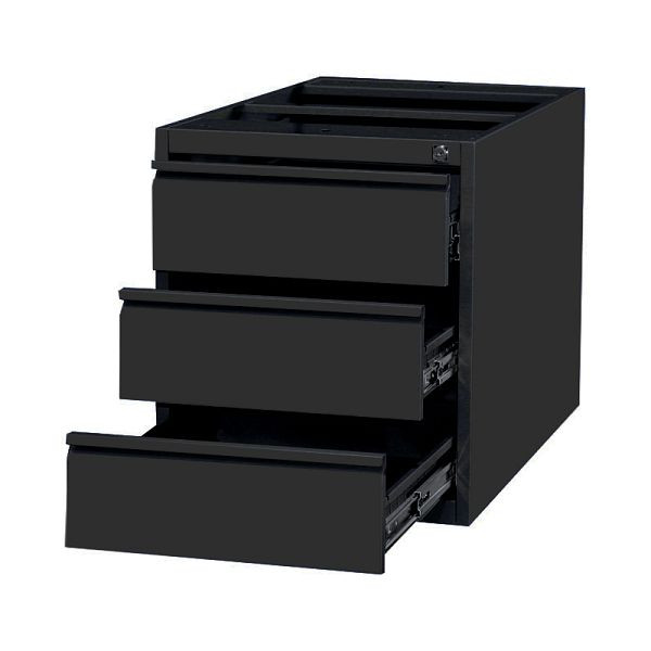Lüllmann bodemcontainer, 3 laden, 535 x 460 x 790, diepzwart, 310331