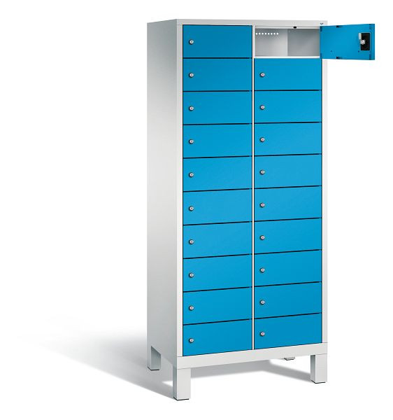 C+P lockerkast Evolo, H1700xW810xD500mm, kleur: lichtgrijs/lichtblauw, 48010-2210 S10039