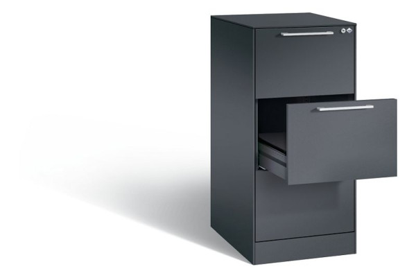 C+P archiefkast Asisto, H1010xB440xD600mm, kleur: zwartgrijs, beugelgreep, 146245-321 S10009