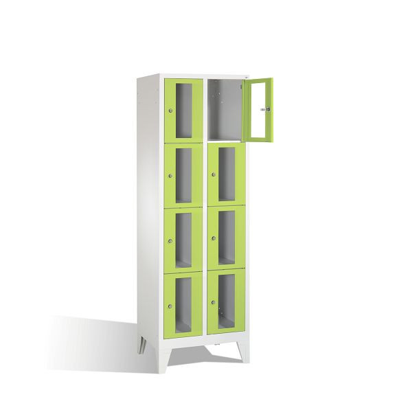 C+P lockerkast Classic, H1850xW610xD500mm, kleur: lichtgrijs / virid groen, 8010A204 S10000