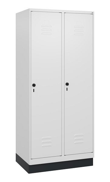 C+P Umkleidespind Classic PLUS, Sockel, 2 Abteile, 1800x800x500mm, 9016/9016, Drehriegel, 0800207-22 S10014