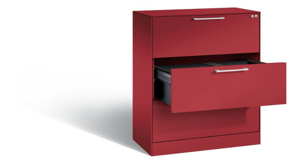 C+P hangarchiefkast Asisto, H1010xB800xD435mm, kleur: robijnrood, beugelgreep, 146043-312 S10091