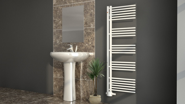 MERT design badkamerradiator SEDAN, wit, 500x1500 mm, links of rechts vlak inbouwbaar, multiblokaansluiting, 5-SEDAN-50x150-WM