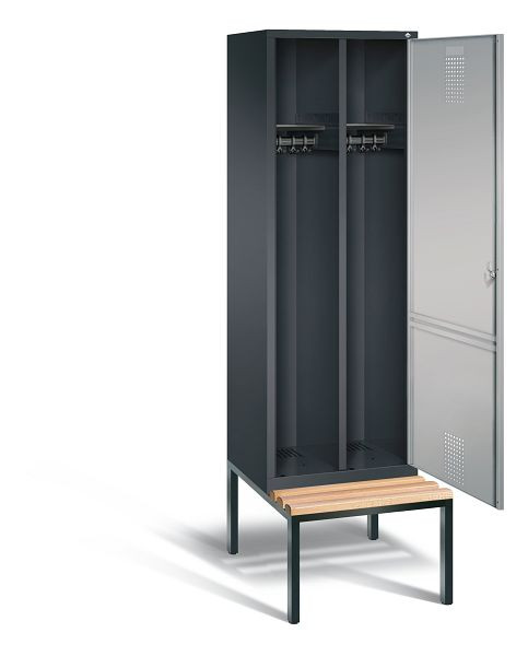 C+P zwart wit kastje Evolo, H2090xW610xD500mm, kleur: zwart-grijs/wit aluminium, 48250-20 S10092