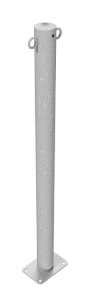 Schake afzetpaal stalen buis Ø 60 x 2,5 mm vast voor deuvelbevestiging, thermisch verzinkt, met 2 ogen, 460P/2