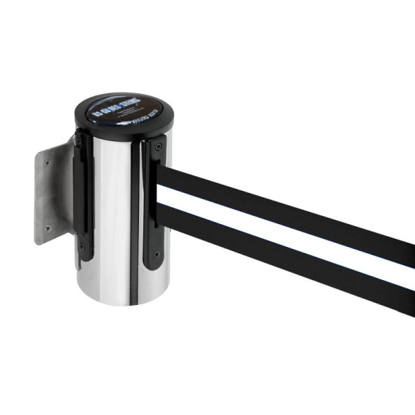 Stein HGS HGS wandriemcassette -P-Line Future-, chroom, zwart/wit/zwart horizontaal (gestreept), met magnetisch riemeindstuk, 12850g-0404