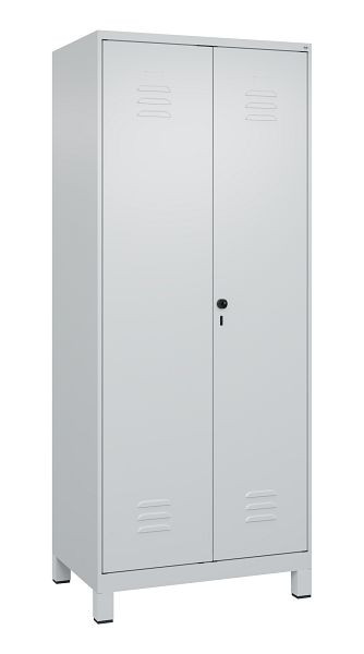 C+P Umkleidespind Classic PLUS, Doppel-Spind, Füße, 2 Abteile, 1950x800x500mm, 7035/7035, Drehriegel, 080012-22P S10015
