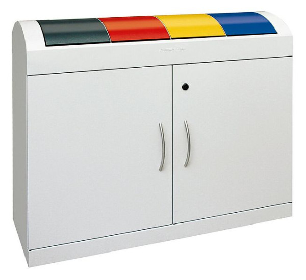 Stumpf afvalscheiding TD 4, RAL 7035 / RAL 7016, RAL 3000, RAL 1003, RAL 5010, verzinkte binnenbak, 4x45 liter, 5601007