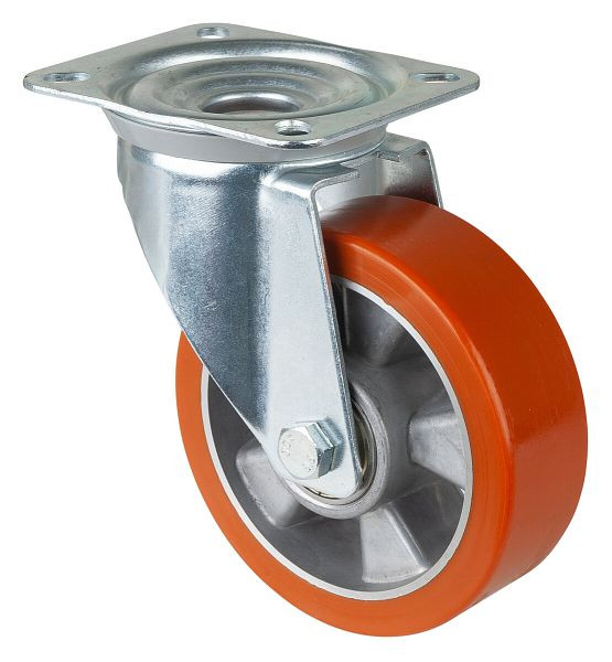 BS-rollen transportrol, wielbreedte 50 mm, wiel-Ø 150 mm, draagvermogen 300 kg, loopvlak polyurethaan gegoten, wiellichaam aluminium, kogellagers, L400.B90.151