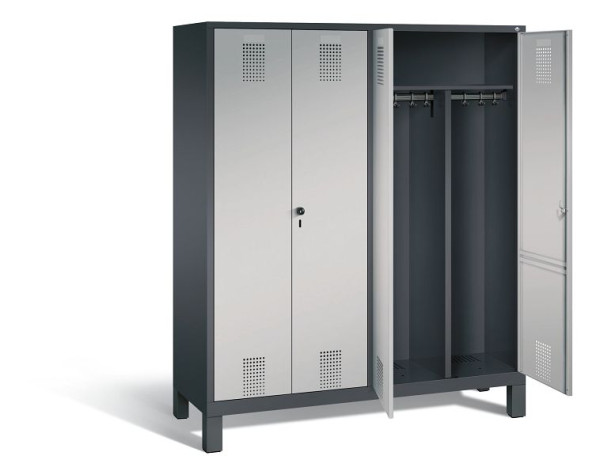 C+P zwart wit kastje Evolo, H1850xW1590xD500mm, kleur: zwart-grijs/wit aluminium, 48012-42 S10044