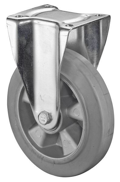 BS Rollen zwaarlastwiel, bokwiel, wielbreedte 50 mm, wiel-Ø 200 mm, draagvermogen 450 kg, grijze elastische banden, aluminium, kogellagers, N110.B83.200