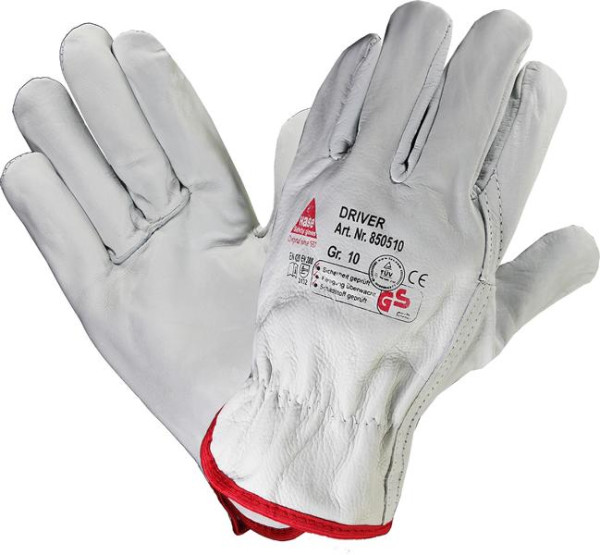 Hase Safety DRIVER-NATUR, 5-Fg.-Sicherheitshandschuhe aus Nappaleder, Größe: 11, VE: 12 Paar, 850510-11