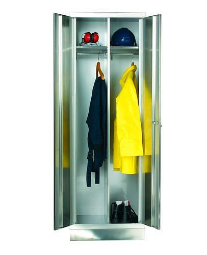 DENIOS roestvrijstalen kledingkast Inox, B 600, D 500, H 1800 mm, 251-574