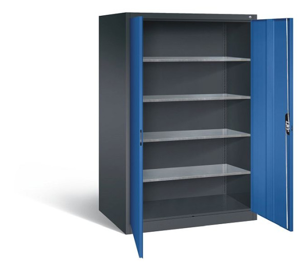 C+P gereedschapskast Acurado, H1950xB1200xD800mm, kleur: zwartgrijs / gentiaanblauw, verzonken handgreep, 8934-00 S10259